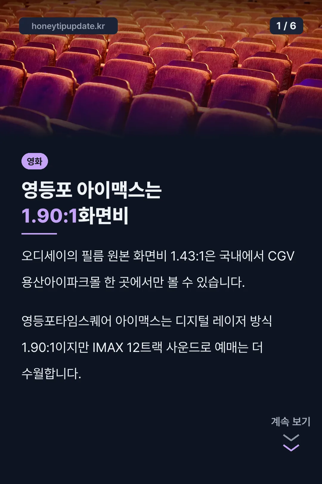 영등포 아이맥스는 1.90:1화면비