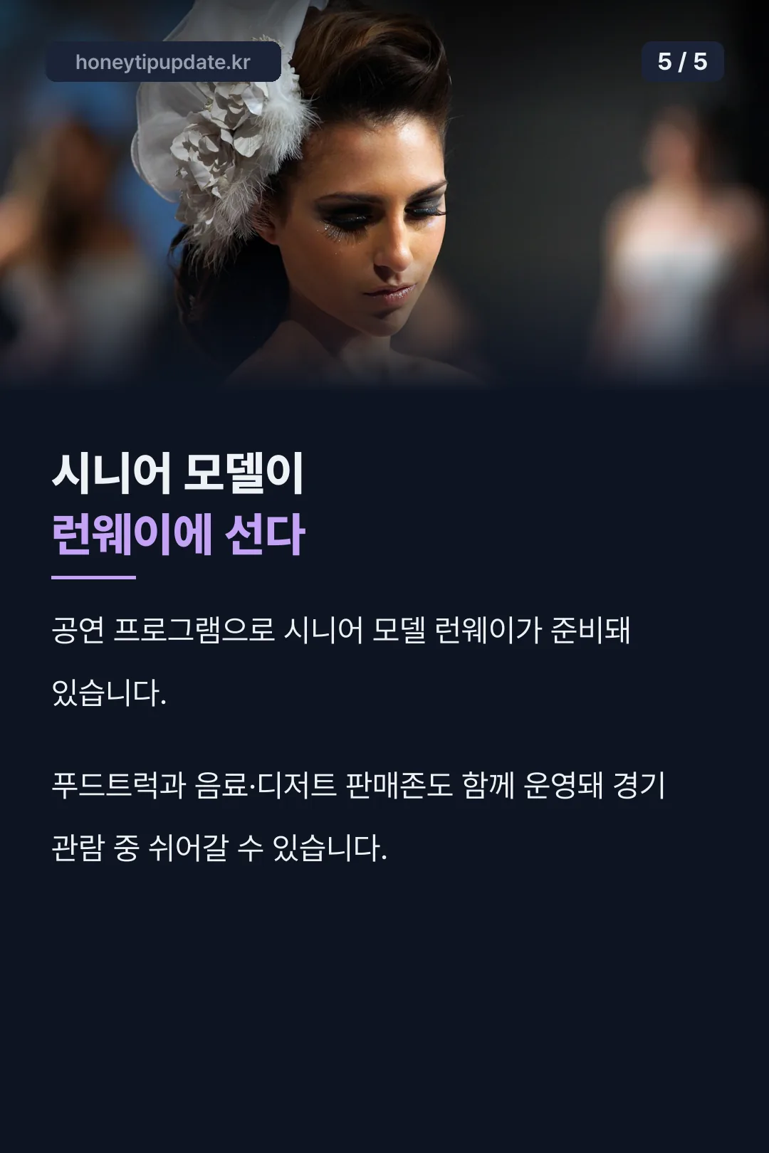 시니어 모델 런웨이 공연 안내