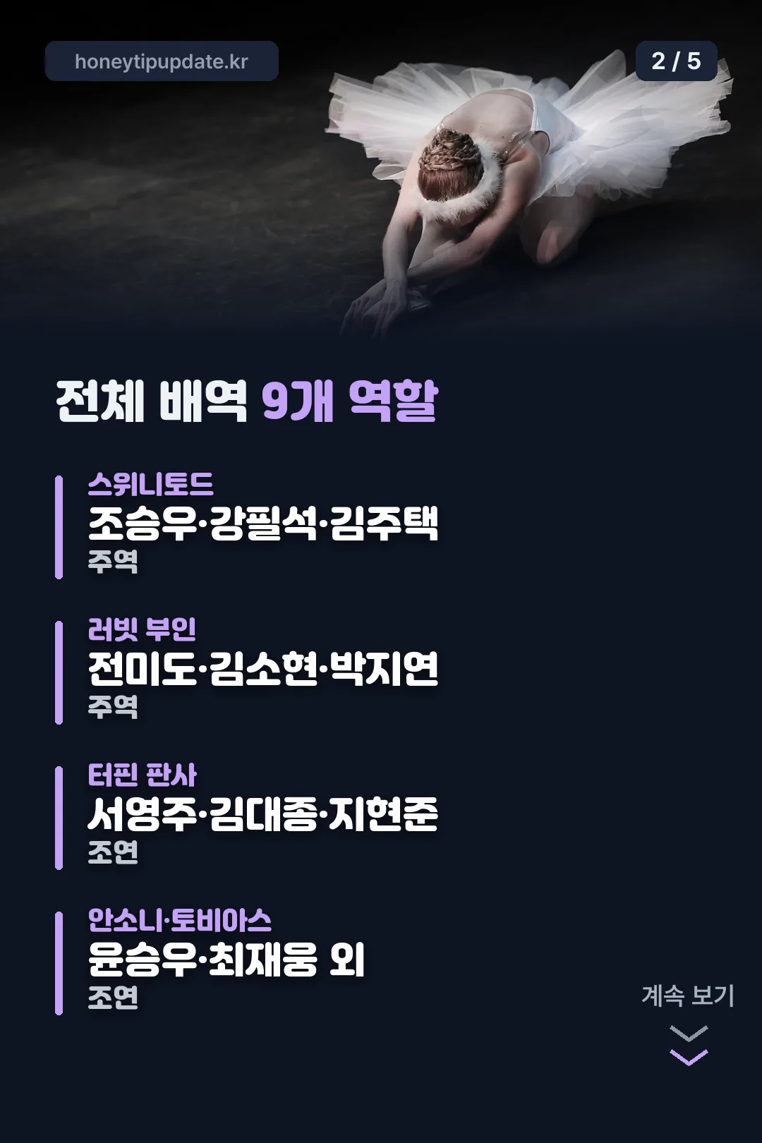 전체 배역 9개 역할 구성